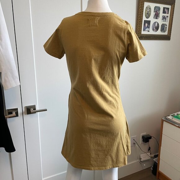 Jackson Rowe Paradise Palm SS 100% Cotton Waist Wrap Dress Dijon Mustard Sz S - Picture 8 of 12